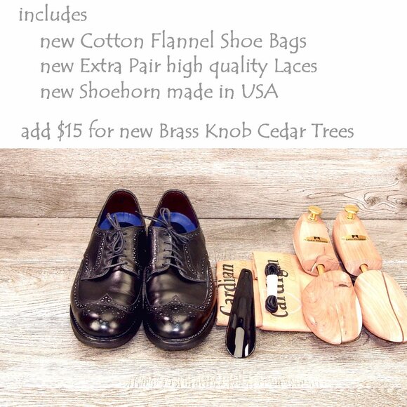 Allen Edmonds LGA Wingtip 11 B Narrow Black * add $15 new Cedar Trees main image 8